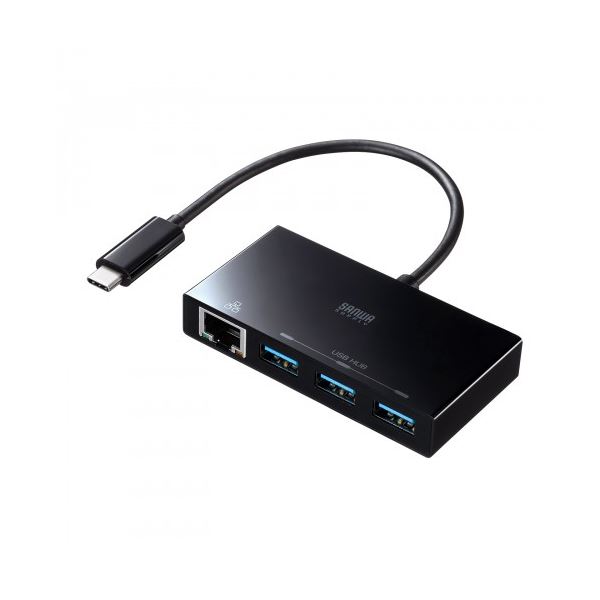直送・代引不可 サンワサプライ USB Type-Cハブ付き ギガビットLANアダプタ USB-3TCH19RBKN 別商品の同時注文不可