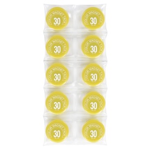 直送・代引不可（業務用10セット）ミツヤ カラーマグネット MR-30 黄 30mm 10個 ×10セット別商品の同時注文不可