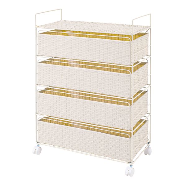 ランドリーラック ホワイト (約)幅60cm 組立式 キャスター付 0002496457-1.jpg