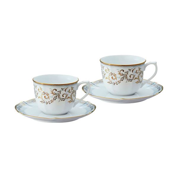 直送・代引不可 ノリタケ ソフィランス コーヒー碗皿ペアセット カップφ8.9×6.8cm、ソーサーφ15.7cm C6091564 別商品の同時注文不可