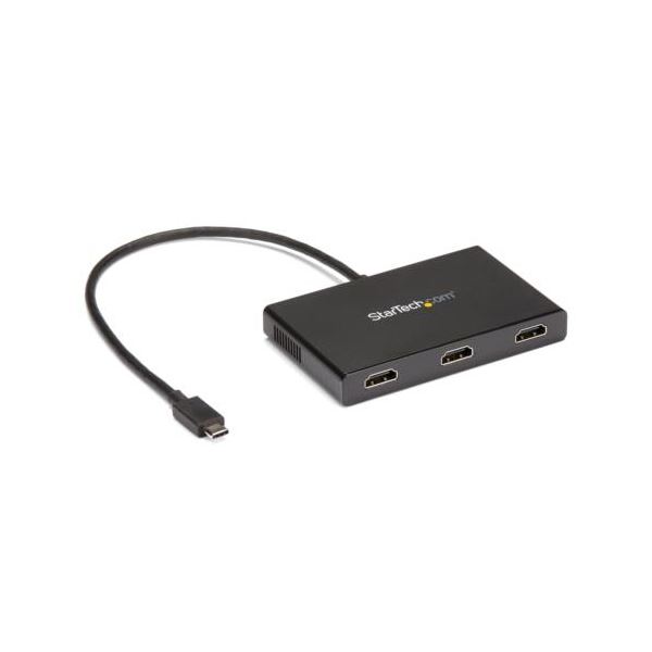 直送・代引不可 StarTech.com マルチモニターアダプタ MSTハブ 4K USB C（オス）-HDMI（メス）×3口 Windows用ブラック MSTCDP123HD 1個 別商品の同時注文不可
