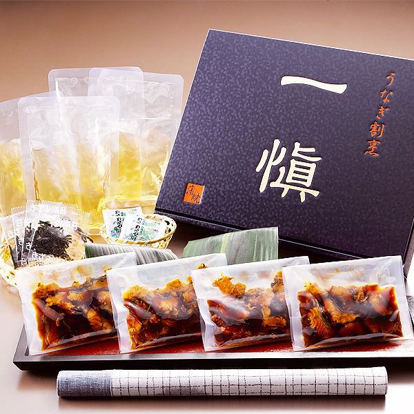 直送・代引不可 うなぎ割烹「一愼」鰻のひつまぶし4セット【代引不可】 別商品の同時注文不可