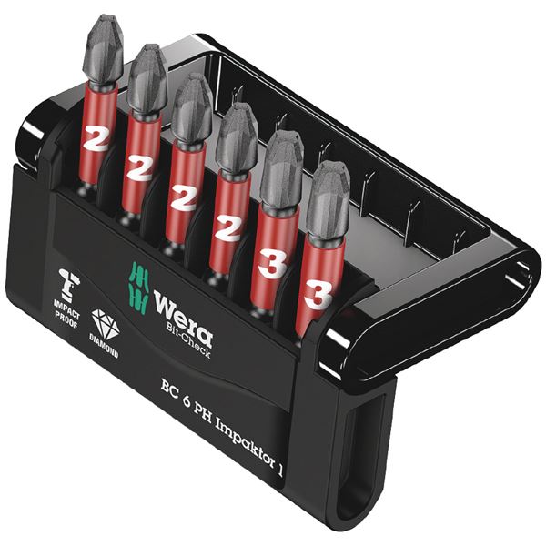 直送・代引不可 WERA ヴェラ 6本組 インパクト用 プラスドライバービットセット 057691 工具 ツール DIY 作業工具 道具 別商品の同時注文不可