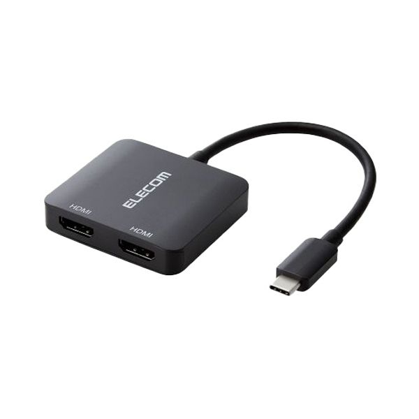 直送・代引不可 エレコム USBType-C - HDMI変換アダプター 2ポート ブラック AD-CHDMI2BK2 1個 別商品の同時注文不可