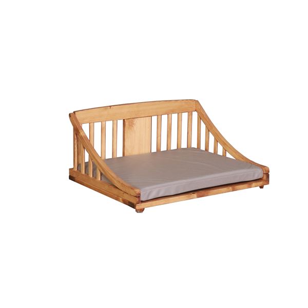 直送・代引不可 ペットベッド M 約幅67.5cm ライトブラウン 木製 ペット用品 ペットグッズ 犬用品 猫用品 組立品 別商品の同時注文不可|測定器・工具のイーデンキ