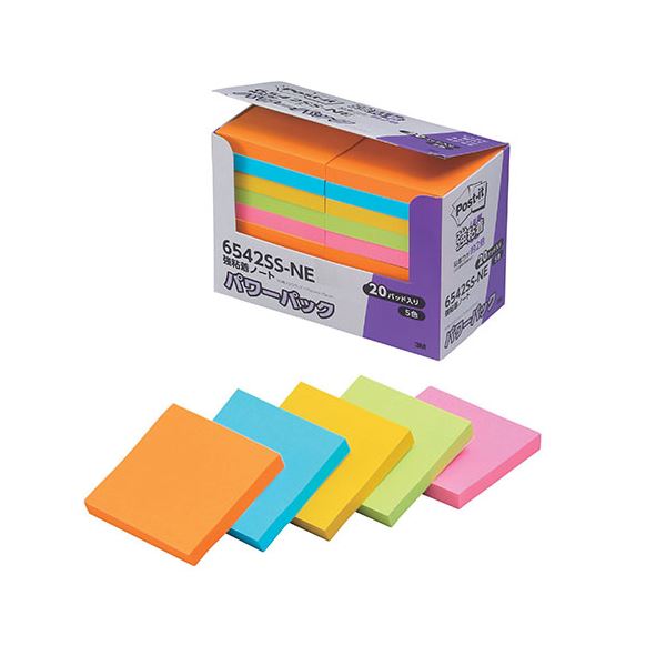 直送・代引不可 3M Post-it ポストイット 強粘着ノート パワーパック 5色込 3M-6542SS-NE 別商品の同時注文不可