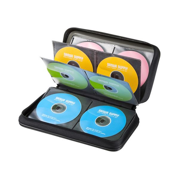 直送・代引不可 【5個セット】 サンワサプライ DVD・CDセミハードケース(96枚収納・ブラック) FCD-WL96BKX5 別商品の同時注文不可