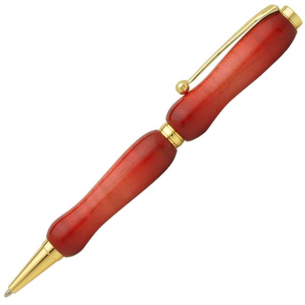 直送・代引不可 キャンディカラー ボールペン/文房具 【Red カーリーメイプル】 クロスタイプ 芯：0.7mm 日本製 文具 『Air Brush Wood Pen』 別商品の同時注文不可