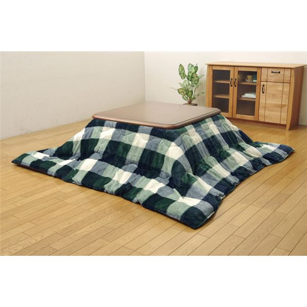 直送・代引不可 こたつ布団 【長方形 単品 薄掛け グリーン 約190×240cm】 洗える 撥水加工 フランネル 省スペース コンパクト 〔リビング〕【代引不可】 別商品の同時注文不可|測定器・工具のイーデンキ