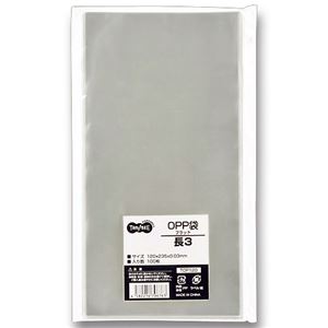 直送・代引不可（まとめ） TANOSEE OPP袋 フラット 長3 120×235mm 1パック（100枚） 【×15セット】別商品の同時注文不可