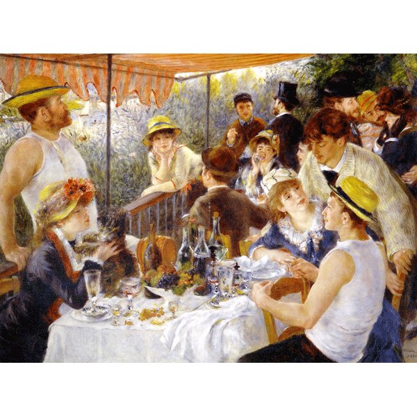 直送・代引不可 世界の名画シリーズ、プリハード複製画 ピエール・オーギュスト・ルノアール作 「舟遊びをする人々の昼食」（額縁付）【代引不可】 別商品の同時注文不可｜測定器・工具のイーデンキ