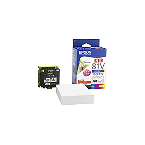 直送・代引不可 【純正品】 EPSON エプソン インクカートリッジ 【ICCL81V インク+ 写真用紙 L-100P】 別商品の同時注文不可