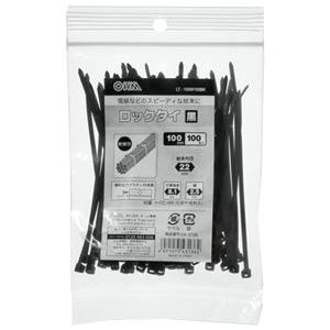 直送・代引不可 (まとめ) オーム電機 耐候性ロックタイ 100mm 黒 LT-100W100BK 1袋(100本) 【×20セット】 別商品の同時注文不可