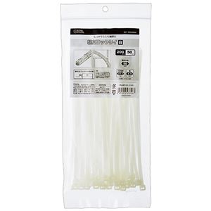 直送・代引不可 (まとめ) オーム電機 幅広ロックタイ 200mm 白 WLT-200W50WH 1袋(50本) 【×20セット】 別商品の同時注文不可