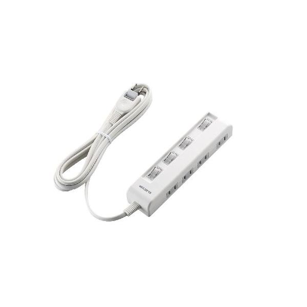 直送・代引不可 (まとめ)エレコム 個別スイッチ付省エネタップ(横挿しタイプ) T-E5C-2430WH【×3セット】 別商品の同時注文不可