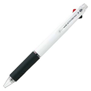 直送・代引不可 （まとめ） 三菱鉛筆 3色ボールペン ジェットストリーム 0.5mm （軸色 白） SXE340005.1 1本 【×15セット】 別商品の同時注文不可