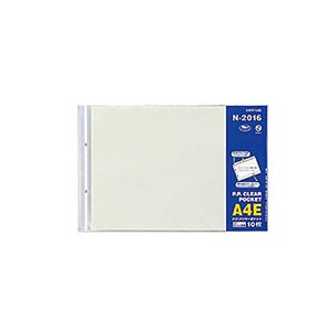 直送・代引不可 （まとめ） リヒトラブ PPクリヤーポケット（クリアポケット） A4ヨコ 2穴 台紙あり N-2016 1パック（10枚） 【×10セット】 別商品の同時注文不可