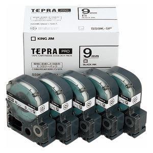 直送・代引不可 キングジム テプラPROテープエコパック 白ラベル 5個入 SS9K-5P 別商品の同時注文不可