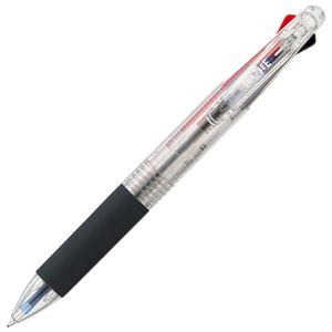 直送・代引不可（まとめ） TANOSEE 油性3色ボールペン 0.7mm （軸色 クリア） 1本 【×20セット】別商品の同時注文不可