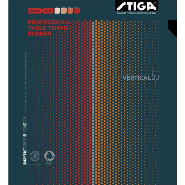 直送・代引不可 STIGA（スティガ） 粒高ラバー VARTICAL 55 （バーティカル 55） BLACK 中 別商品の同時注文不可