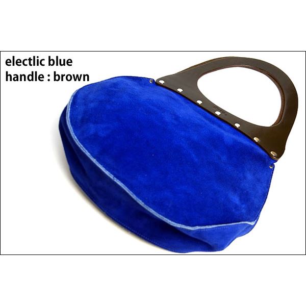 直送・代引不可 ★dean（ディーン） round machine ハンドバッグ elctlic blue（青） ハンドル／茶 別商品の同時注文不可