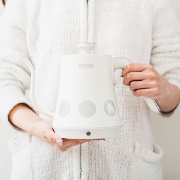 直送・代引不可 moz ドリップ電気ケトル 【約1.0L】 ホワイト 別商品の同時注文不可