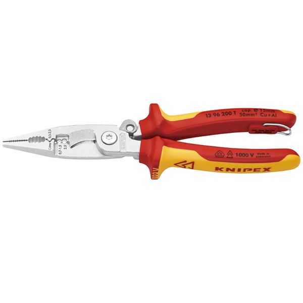 直送・代引不可 KNIPEX（クニペックス） 1396-200TBK 絶縁エレクトロプライヤー 落下防止（BK） 別商品の同時注文不可