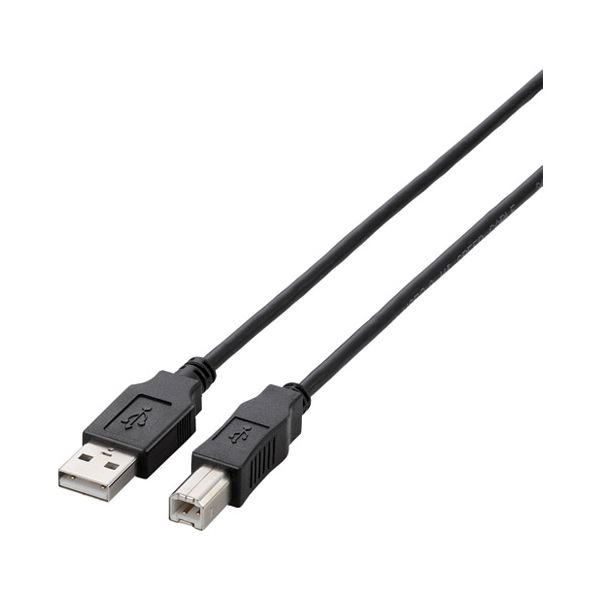 直送・代引不可 (まとめ）エレコム USB2.0ケーブル1m U2C-BN10BK ブラック【×5セット】 別商品の同時注文不可