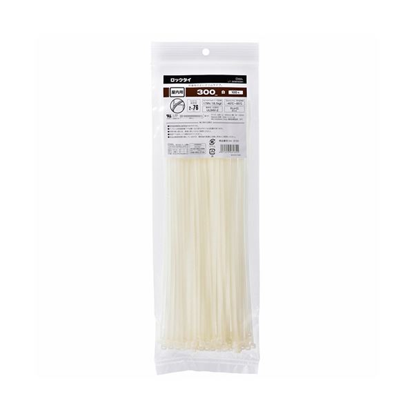 直送・代引不可 (まとめ) オーム電機 ロックタイ 300mm 白 LT-300W100WH 1袋(100本) 【&times;10セット】 別商品の同時注文不可｜測定器・工具のイーデンキ