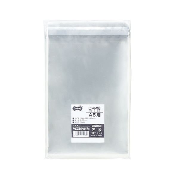 直送・代引不可 （まとめ） TANOSEE OPP袋 フタ・テープ付A5用 160×220+40mm 1パック（100枚） 【×30セット】 別商品の同時注文不可