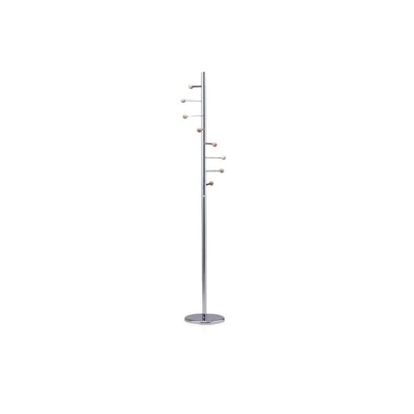 直送・代引不可 ポールスタンド コートハンガー Cタイプ 約幅28.5cm×奥行28.5cm×高さ174cm クロームメッキ 木製 組立品 ベッドルーム 玄関 別商品の同時注文不可