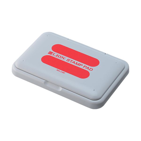 直送・代引不可 (まとめ) ライオン事務器 スタンプ台 水性染料54×93mm 赤 No.13N 1個 【×10セット】 別商品の同時注文不可