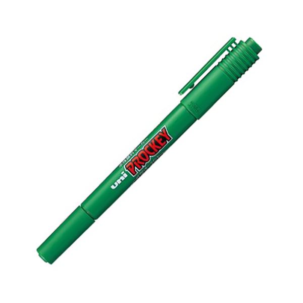 直送・代引不可 (まとめ) 三菱鉛筆 水性マーカー プロッキー 細字丸芯+極細 緑 PM120T.6 1本 【×100セット】 別商品の同時注文不可|測定器・工具のイーデンキ