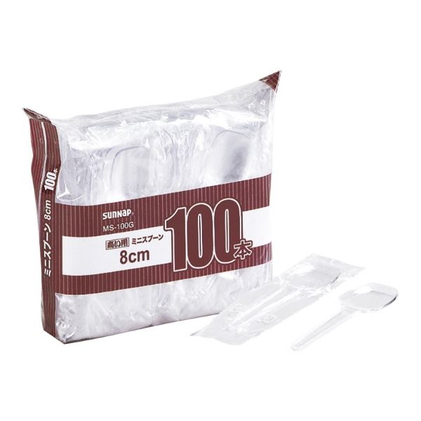 直送・代引不可 (まとめ) ミニスプーン/使い捨て食器 【8cm 100本入】 アウトドア パーティー 商い用 業務用 【×100個セット】 別商品の同時注文不可