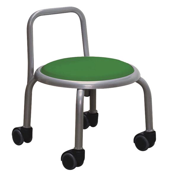 直送・代引不可 スタッキングチェア/丸椅子 【同色3脚セット グリーン×シルバー】 幅32cm 日本製 【代引不可】 別商品の同時注文不可