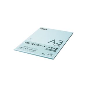 直送・代引不可 (まとめ) TANOSEE αエコカラーペーパーII A3 スカイブルー 少枚数パック 1冊（100枚） 【×10セット】 別商品の同時注文不可