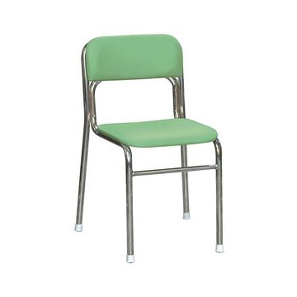 直送・代引不可 スタッキングチェア 幅46cm グリーン×クロムメッキ 重さ4.7kg 軽量 日本製 防汚 スチール 完成品 1脚販売 リビング 在宅ワーク【代引不可】 別商品の同時注文不可