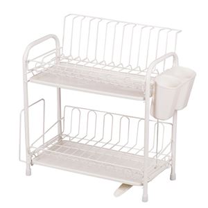 直送・代引不可 〔8個セット〕 水切りかご 水切りラック 幅39.5cm&times;奥行21cm スリムタイプ 2段 排水ノズル付きトレー アレスタ キッチン 台所 別商品の同時注文不可｜測定器・工具のイーデンキ