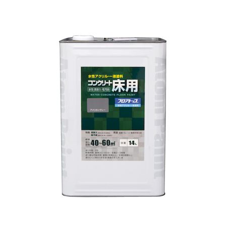 アトムハウスペイント 4971544161426 水性コンクリート床用 フロアトップ 14L #21 アメリカングレー|測定器・工具のイーデンキ