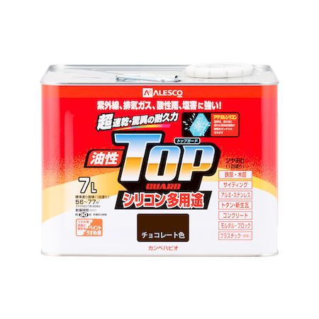 直送 代引不可・他メーカー同梱不可 カンペハピオ 00017640241070 油性トップガード チョコレート色 7L Hapio Kanpe 油性シリコン多用途塗料油性トップガード 万能塗料【キャンセル不可】