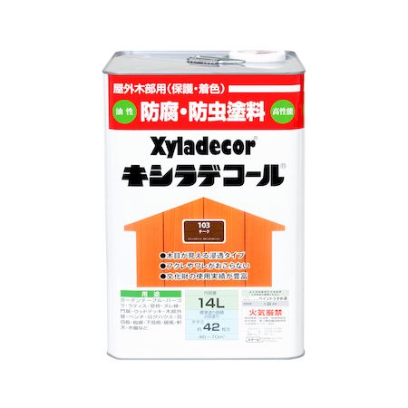 直送 代引不可・他メーカー同梱不可 カンペハピオ 00017670200000 キシラデコール チーク 14L KANSAI 大阪ガスケミカル Hapio Kanpe ホビー用【キャンセル不可】