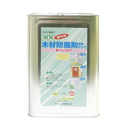 直送 代引不可・他メーカー同梱不可 カンペハピオ 00147670050000 新・ウッドケア とうめい 14L Kanpe Hapio 透明 ALESCO 木材防腐剤 油性【キャンセル不可】