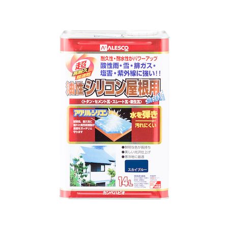 直送 代引不可・他メーカー同梱不可 カンペハピオ 00167640641140 油性シリコン屋根用 スカイブルー 14L Kanpe Hapio【キャンセル不可】