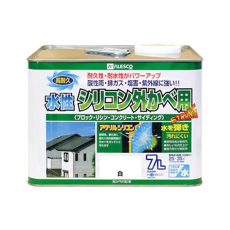 直送 代引不可・他メーカー同梱不可 カンペハピオ 00427650011070 水性シリコン外かべ用 白 7L Kanpe Hapio 水性シリコン外壁用 ALESCO【キャンセル不可】