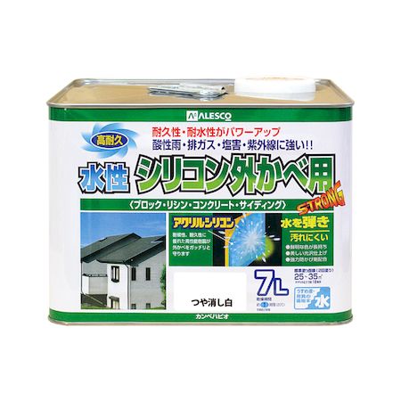 直送 代引不可・他メーカー同梱不可 カンペハピオ 00427652981070 水性シリコン外かべ用 つや消し白 7L Hapio Kanpe 水性シリコン外壁用【キャンセル不可】