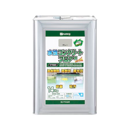 直送 代引不可・他メーカー同梱不可 カンペハピオ 00467655093140 水性コンクリートフロア用 グレー 14K Hapio Kanpe 水性コンクリートフロアー用【キャンセル不可】