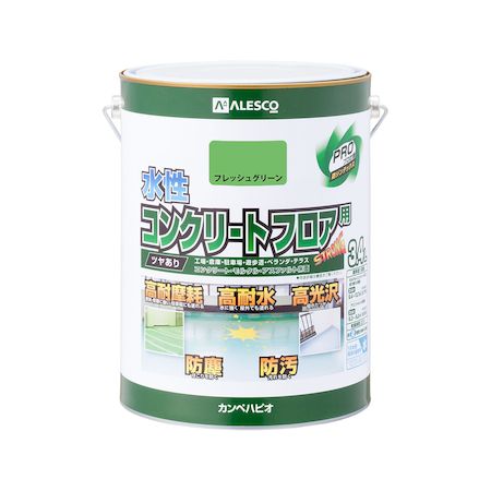 直送 代引不可・他メーカー同梱不可 カンペハピオ 00467655161034 水性コンクリートフロア用 フレッシュグリーン 3．4L Hapio Kanpe kanpehapio 万能塗料【キャンセル不可】