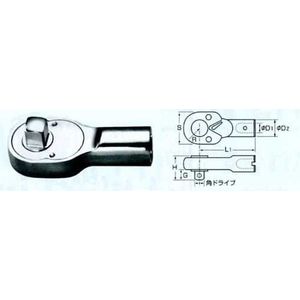 (LINEクーポン有)中村製作所 KANON 440QCK QCK形ラチェットヘッド カノン 440QCK【キャンセル不可】 QCKラチェットヘッド