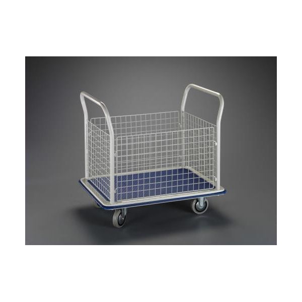 (LINEクーポン有)【即納在庫品】「直送」【個人宅配送不可】 エスコ EA520BK-7 直送 代引不可・他メーカー同梱不可 ９００ｘ６００ｍｍ／２５０ｋｇ　運搬車 メッシュかご付 EA520BK7【キャンセル不可】