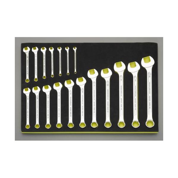 (LINEクーポン有)【即納在庫品】「直送」【個人宅配送不可】 エスコEA612TC-1 直送 代引不可・他メーカー同梱不可 18本組 片目片口スパナセット EA612TC1